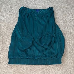 apt 9 shiny green long sleeve shirt